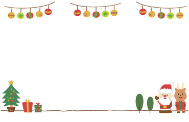 かわいいクリスマスのフレームイラスト素材