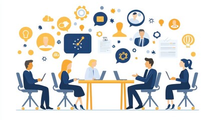 Business Team Meeting Collaboration Teamwork Discussion Ideas Concept