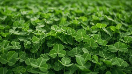 Green Clover Leaves Close Up Background