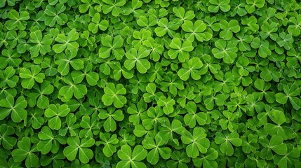 Green Clover Leaf Pattern  Natural Texture Background