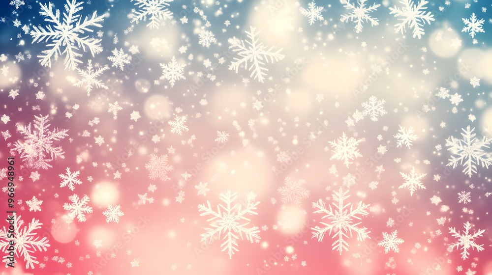 Poster delicate snowflake patterns, an intricate display of abstract snowflakes intertwining, creating a me