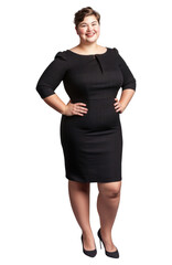 Fototapeta premium Confident woman in black dress