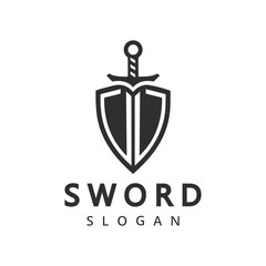 shield with sword logo Defense and guard logo concept idea