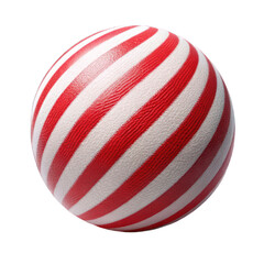 Obraz premium A red and white striped ball isolated on transparent background