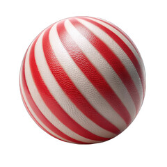 A red and white striped ball isolated on transparent background