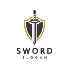 shield with sword logo Defense and guard logo concept idea
