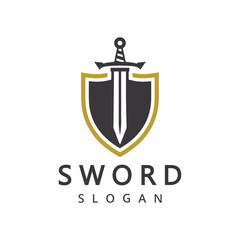 shield with sword logo Defense and guard logo concept idea