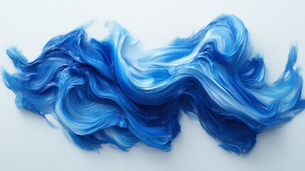 Fototapeta premium Abstract blue brush stroke on white background, artistic texture. Creative art and design concept