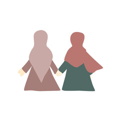 Obraz premium vector illustrations of hijab female characters