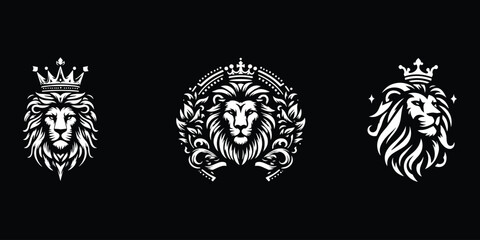 Fototapeta premium lion king design logo vector illustration