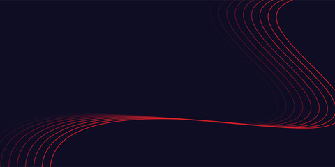 Abstract red wave line pattern on dark blue background. Futuristic technology concept.