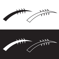 Vector pattern design oval ball in sports American football popular sport competition to find winner, American Football vector used for sports, website. isolated on white and black  background. EPS 10