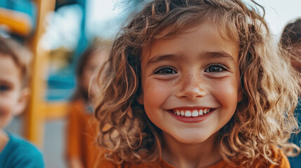 Kids enjoying physical games in a playground, enhancing their motor skills and physical development