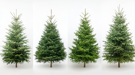 Obraz premium Christmas Tree Growth Stages Isolated on White Background