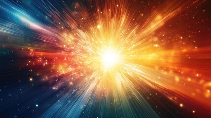 Abstract background featuring a burst of light with an explosion of rays Graphic illustration highlighting dynamic visual elements