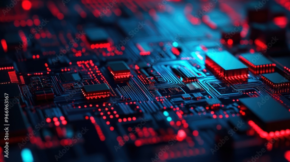 Poster abstract circuit board technology background.
