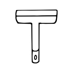 windshield wiper hand drawn in doodle style. cleaning product.