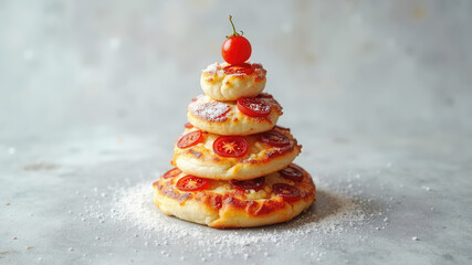 Cute little pizza christmas tree