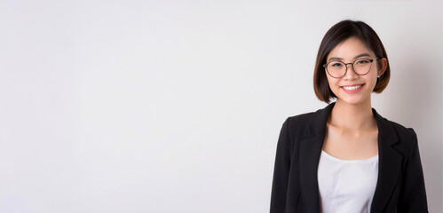 A portrait of a Southeast Asian female businessperson with short hair, wearing glasses and a jacket.