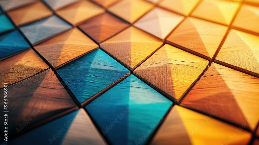 Poster abstract wooden geometric pattern.