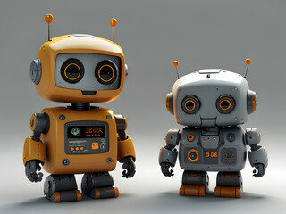 Fototapeta premium blue robot toy,Ai generated 