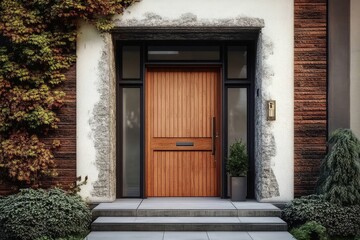 Fototapeta premium Entrance door design in residential architecture.