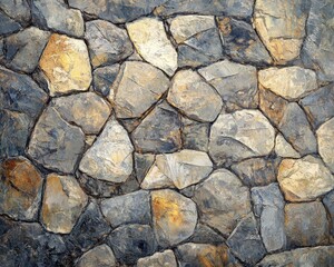 Obraz premium Oil painting depicting a textured stone background showcasing detailed stone patterns