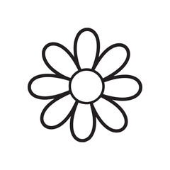Common daisy Outline Design - Bee clipart - Daisy Flower Vector Illustration in black and white