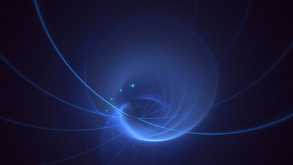 3D manual rendering abstract blue fractal light background. Its not AI Generatd illustration.
