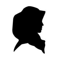 Muslim hijab girl silhouette 