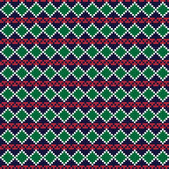 Green Argyle Fair Isle Seamless Pattern Design