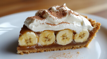 Banoffee pie with bananas and toffee. English dessert