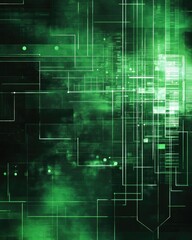 Fototapeta premium Digital abstract dark green background for business and technology themes