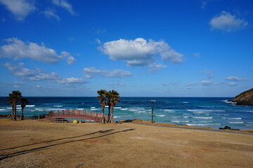 seaside bridge and charming clouds