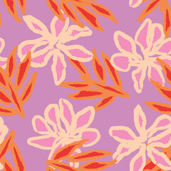 Colourful Abstract Floral Seamless Pattern Design