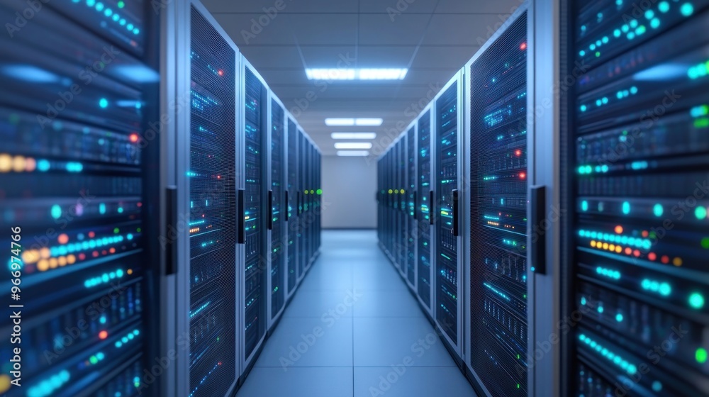 Aufkleber Server Room Data Center Network Infrastructure.