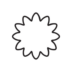 Common sunflower Outline Design - Sunflower 
 Flower Vector Illustration in black and white