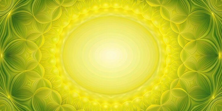 symmetrical green and yellow circle abstract background