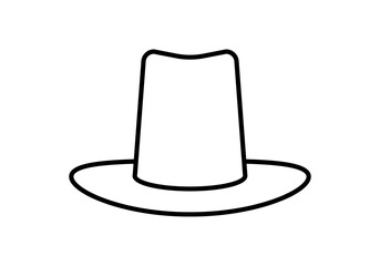 Icono negro de sombrero de copa