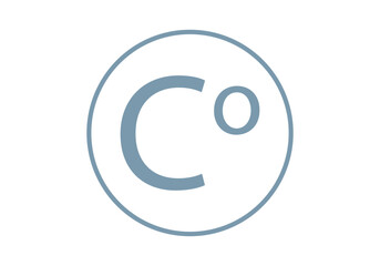 Icono azul de grados centígrados de temperatura