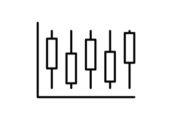 Icono negro de gráfico de barras de criptomonedas
