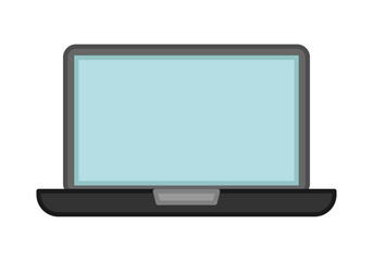 Ordenador portátil con pantalla azul encendida