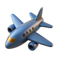 Private jet 3D render icon isolated on white background