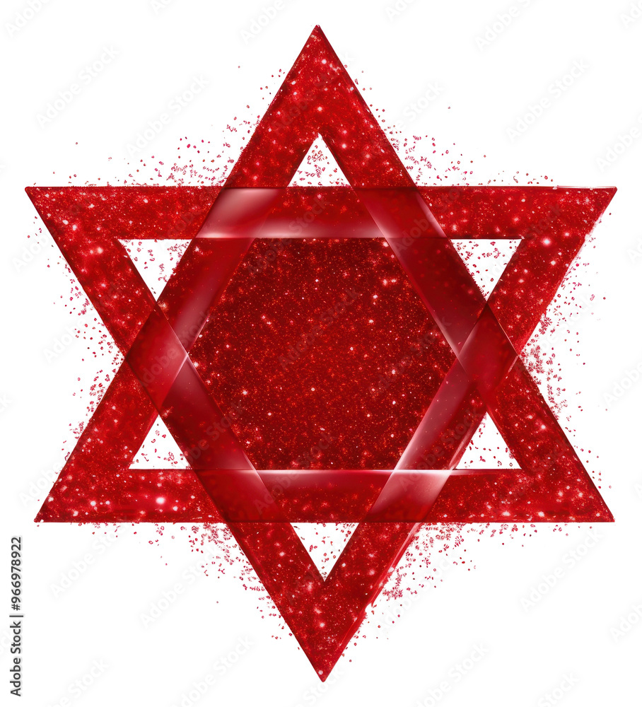 Poster png red bell hexagram icon shape white background christmas.