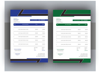 Professional business invoice template design