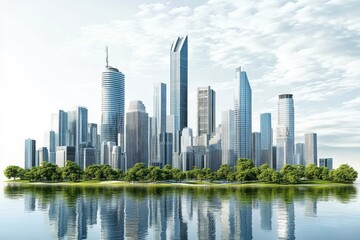 Obraz premium Sleek modern architecture defining the metropolitan horizon.