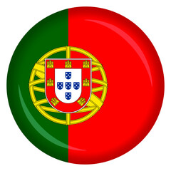 Obraz premium Portugal flag circle pin and badge