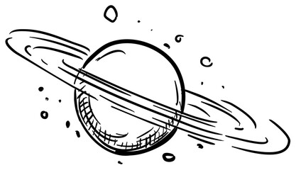 saturn handdrawn illustration © nikagraphic