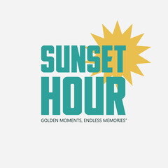 Sunset hour typography slogan for t shirt printing.