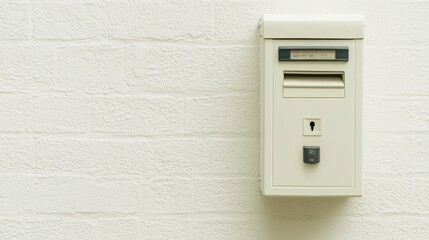 White Wall Mounted Mailbox with Keyhole and Button
